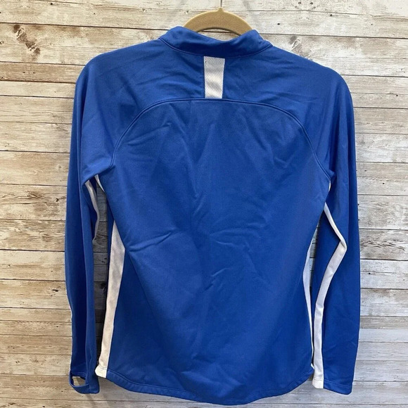 Nike Womens S Soccer Jacket Performance Blue White Full Zip Finger‎ Holder Sport - Picture 6 of 9